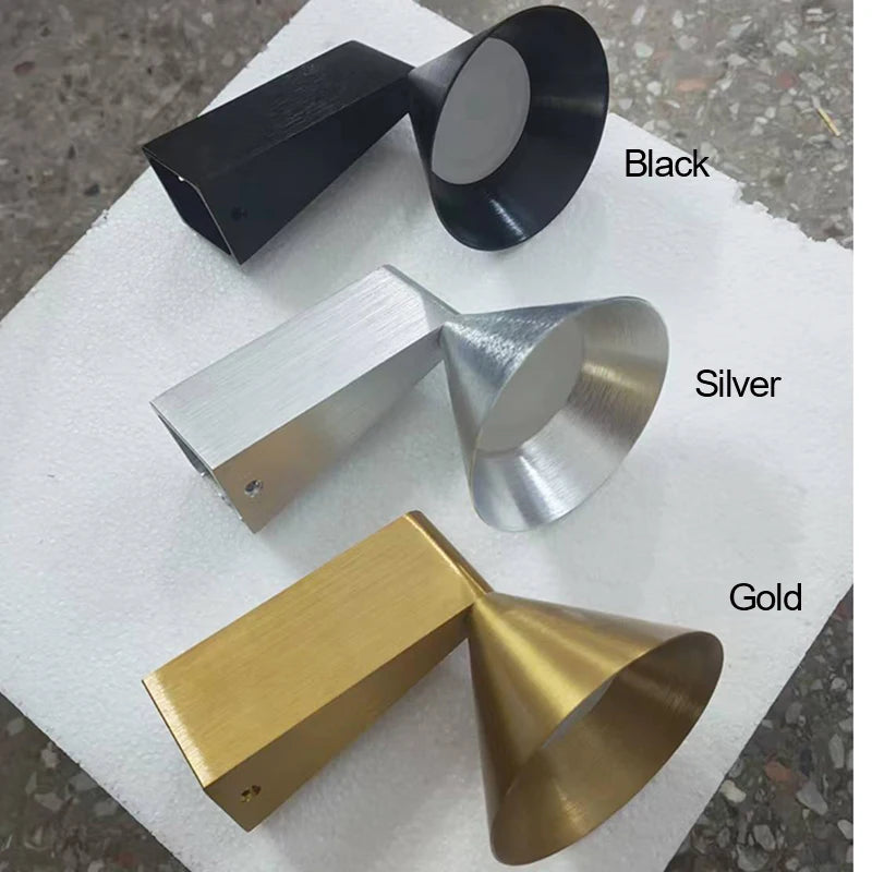Conical Wall Sconces In Silver Gold Black