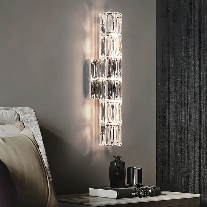 Contemporary Crystal Wall Lights With Chrome Or Gold Finish