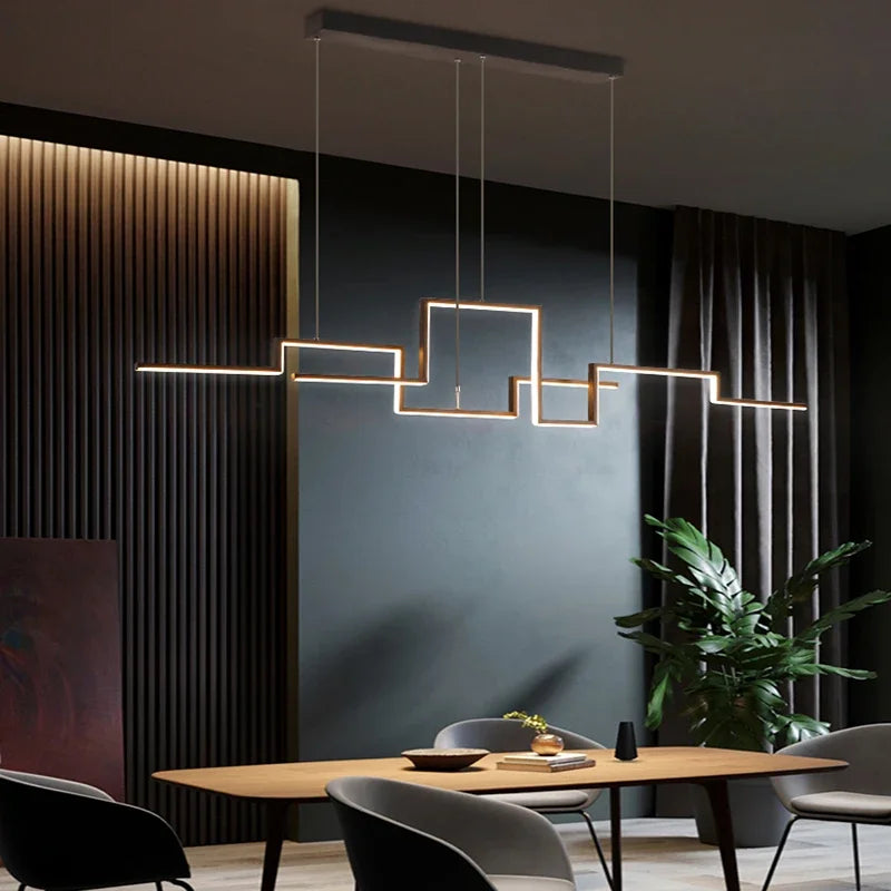 Contemporary Design LED Chandelier Dining Room Table