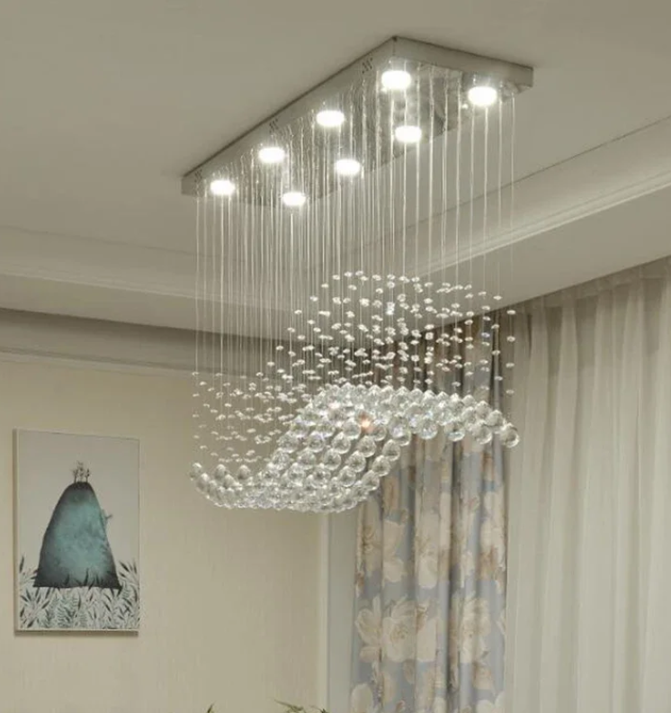 Contemporary Modern Crystal Chandelier Dining Room