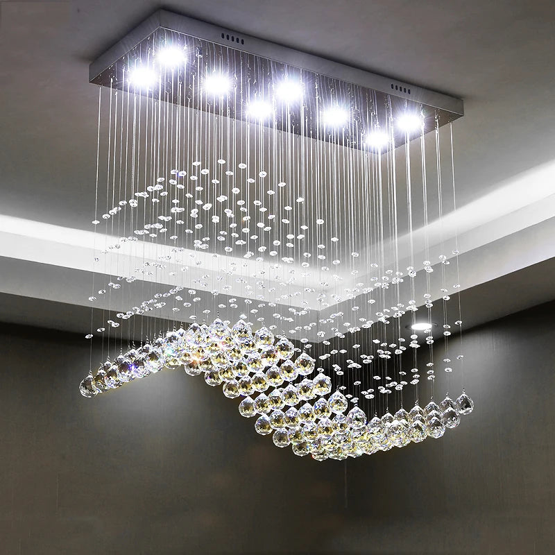 Contemporary Modern Crystal Chandelier Living Room