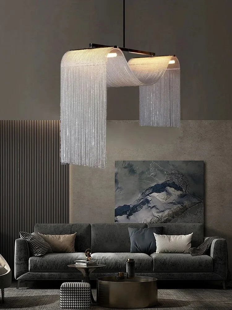 Contemporary Tassel Waterfall Chandelier
