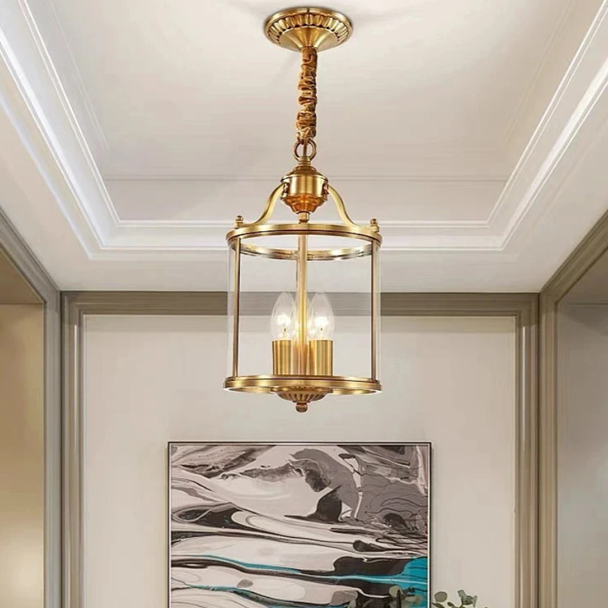 Copper And Glass Birdcage Hanging Lamps