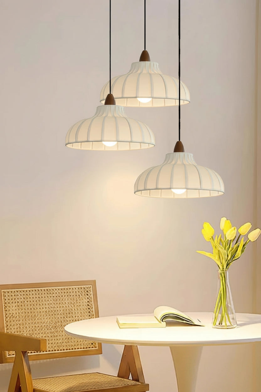 Cream Fabric Pendant Lights