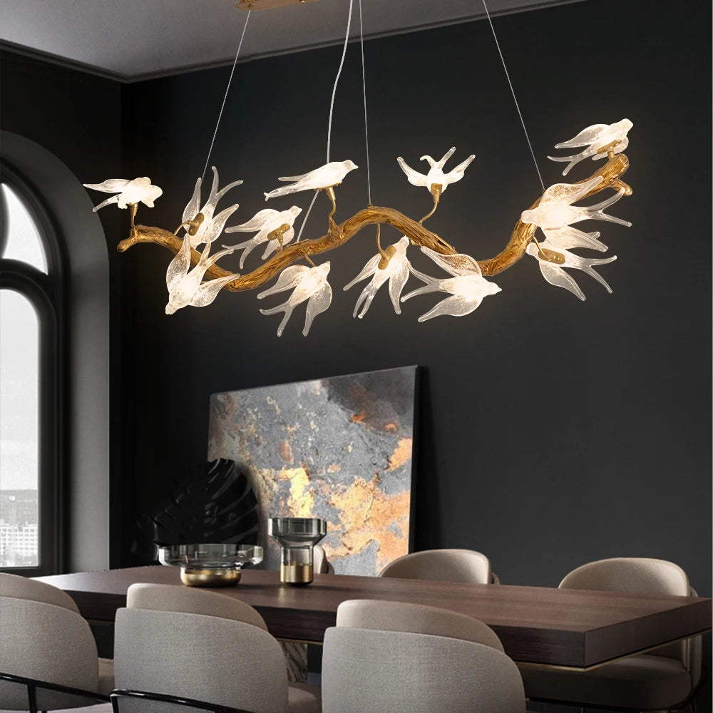 Crystal Bird Ceiling Light Chandelier