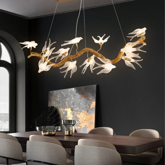 Crystal Bird Ceiling Light Chandelier