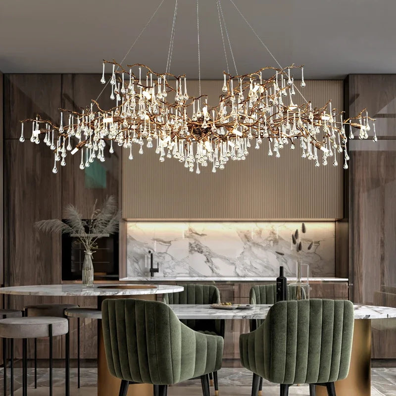 Crystal Branch Chandeliers For Living Or Dining Room