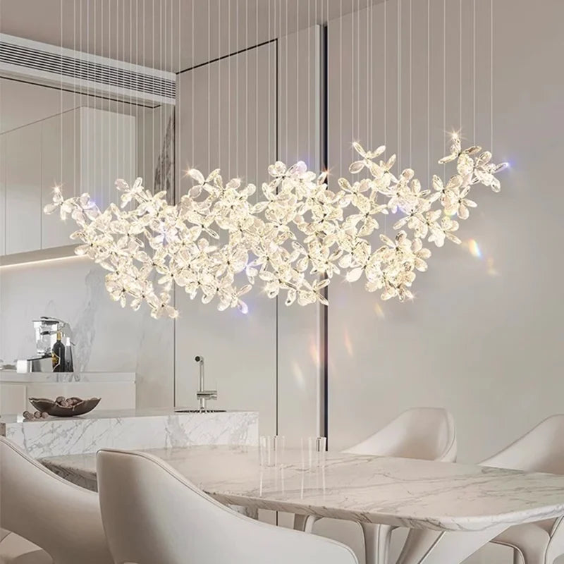 Crystal Flower Dining Room Chandelier