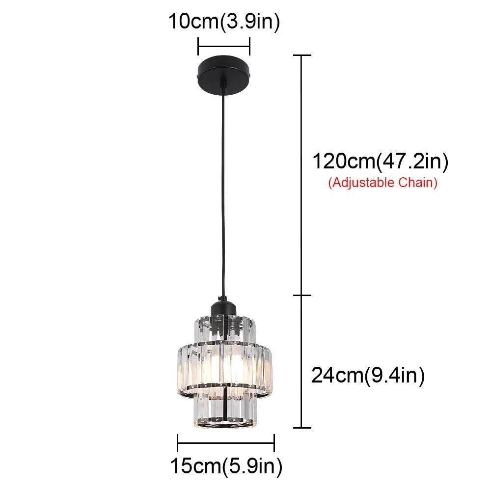 Crystal Hanging Lamp black