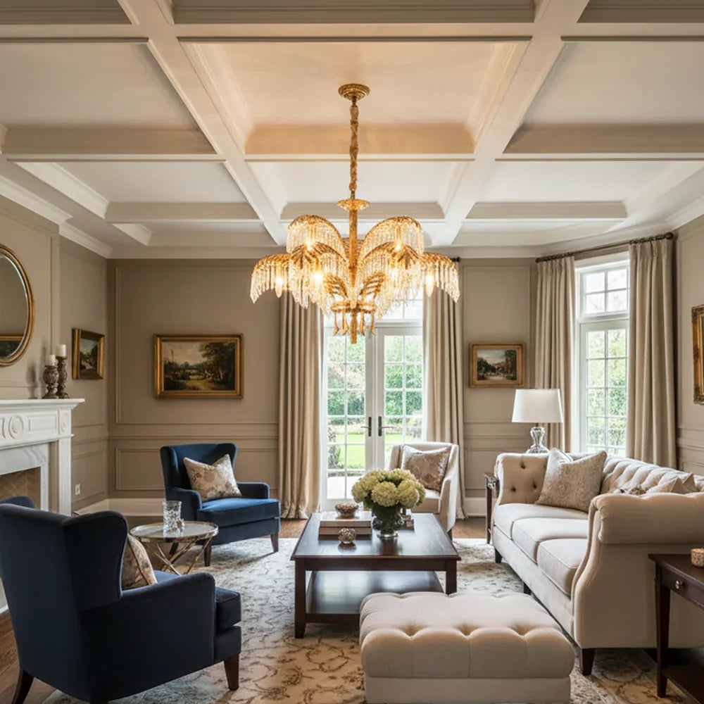 Crystal Palm Leaf Chandelier