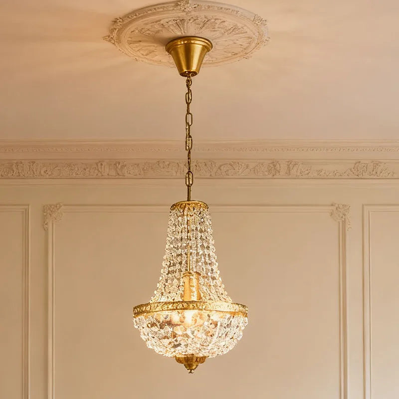 Crystal Pendant Chandelier with Adjustable Chain