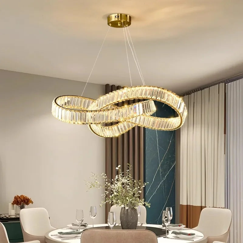 Infinity Crystal Pendant Light Gold