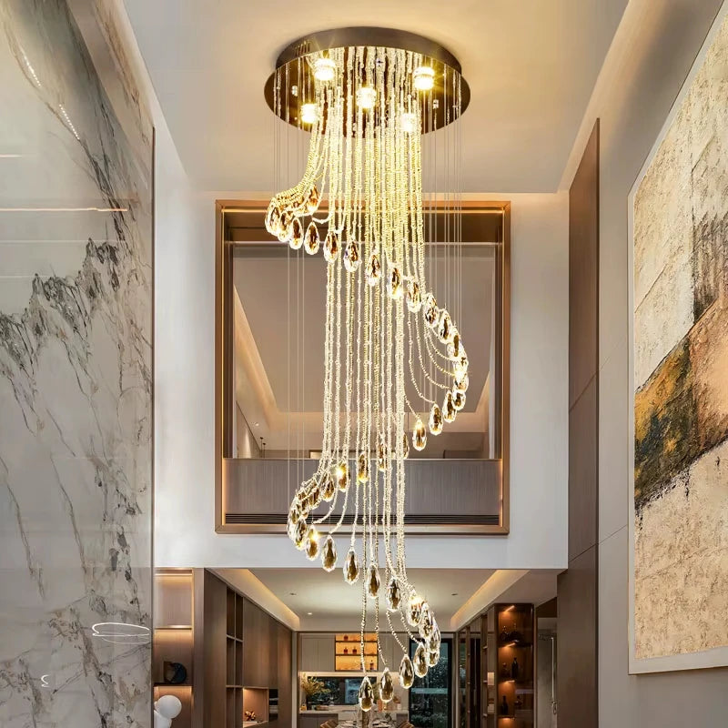 Crystal Staircase Chandeliers