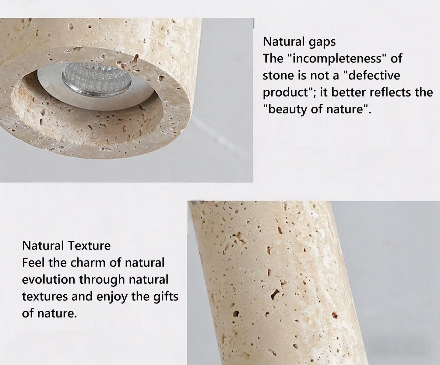 Cylindrical Travertine Ceiling Lights