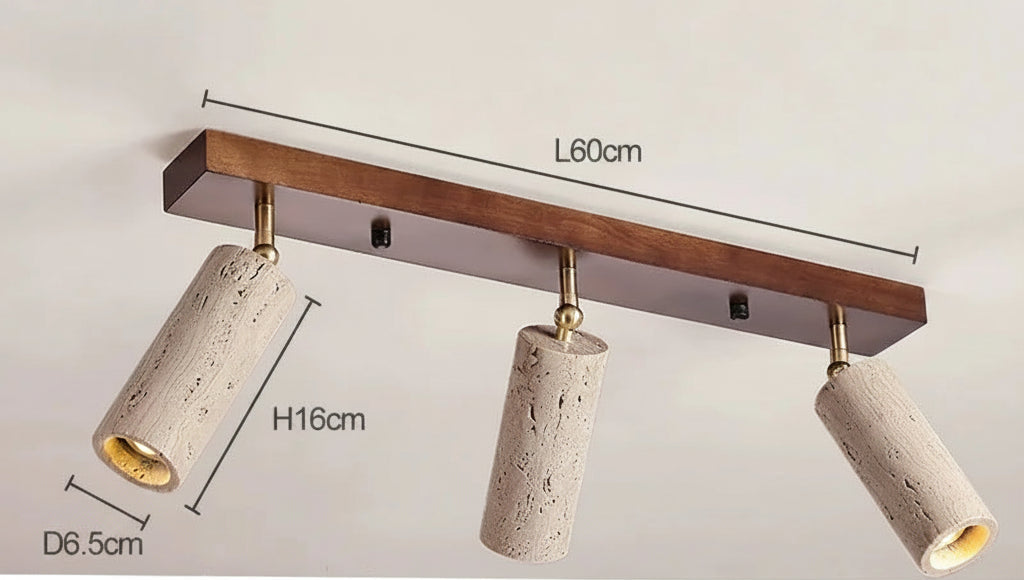 Dark Wooden 3-Way Spotlights