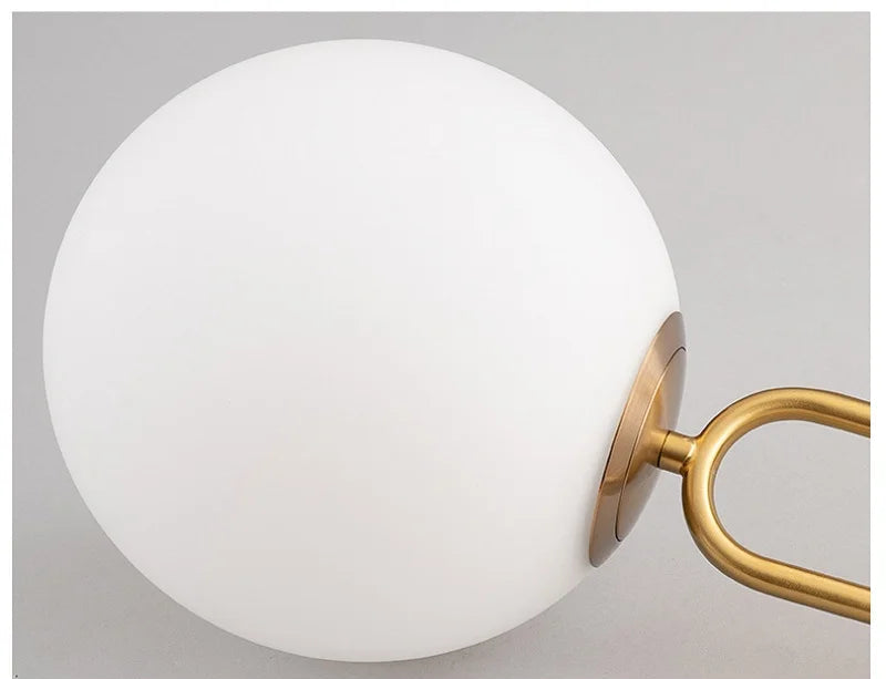 Nordic Gold Glass LED Pendant Light for Dining Bedroom