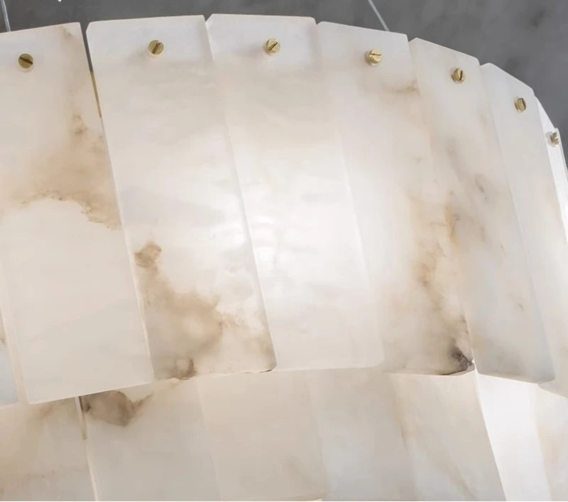Luxury Natural Marble Brass Pendant Light – Nordic Modern Chandelier