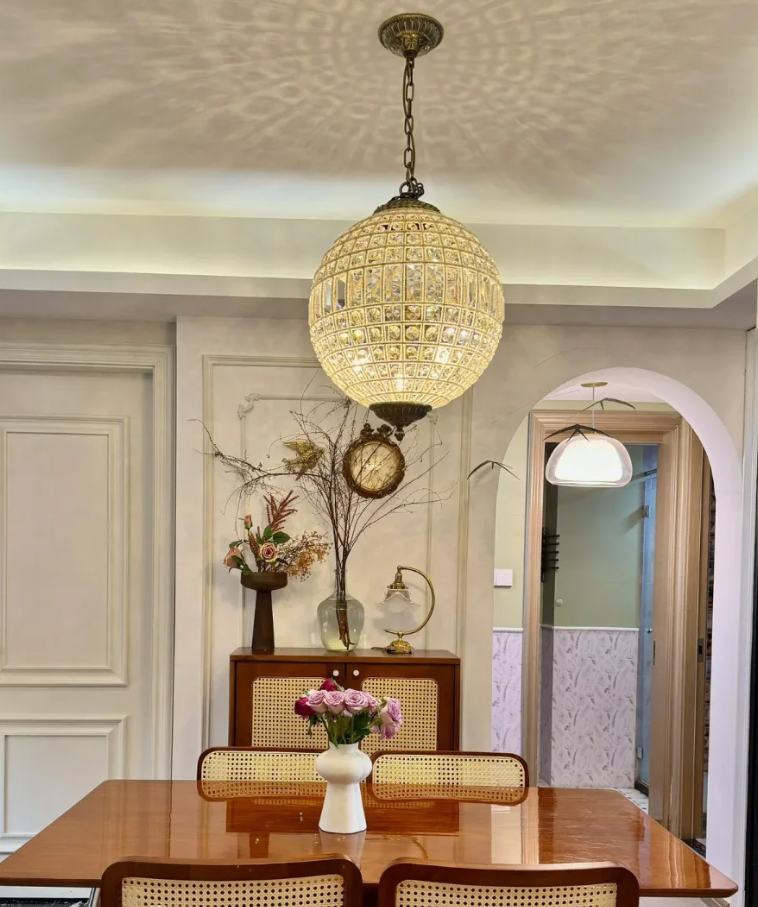 Dining Room Crystal Globe Pendant Ceiling Light