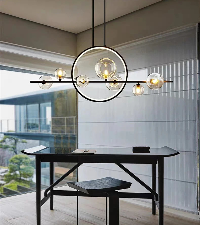 Modern Glass Bubble LED Chandelier for Dining Room Kitchen Island