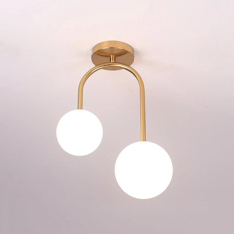 Double Glass Ball Ceiling Light