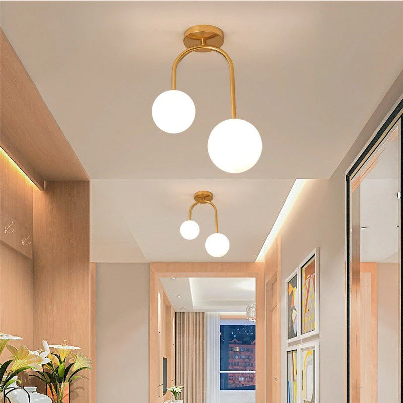 Double Glass Ball Ceiling Lights