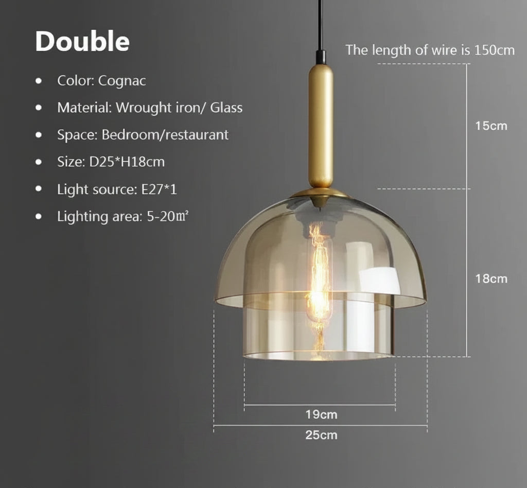 Double Layer Champagne Glass Pendant Lights