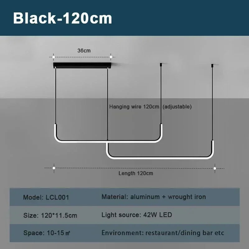 Double Modern LED Chandelier Light 120 cm