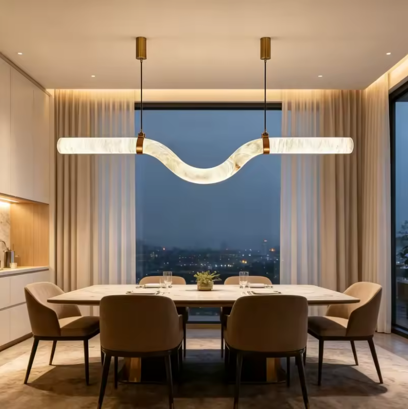 Faux Marble Pendant Light