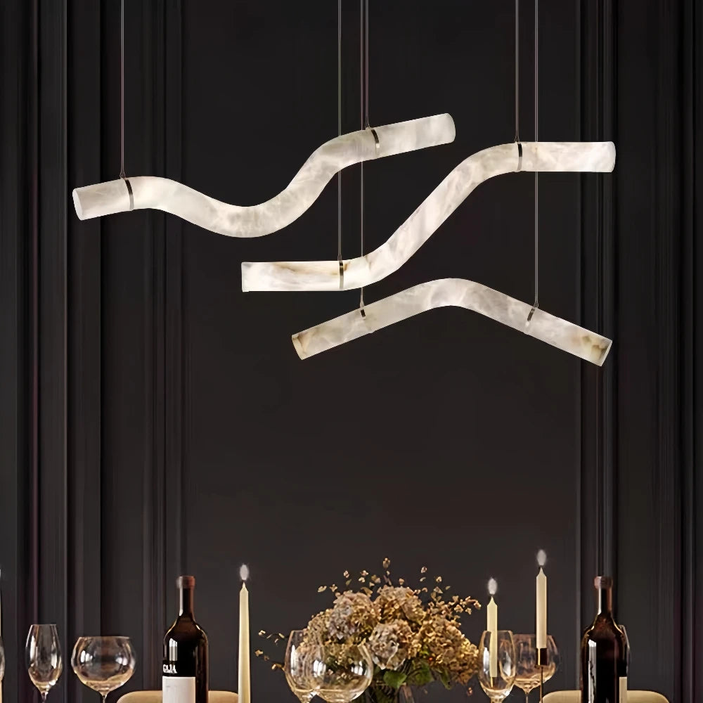 Faux Marble Pendant Lights For Dining Table