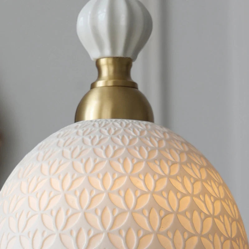 French Ceramic Hanging Lamp