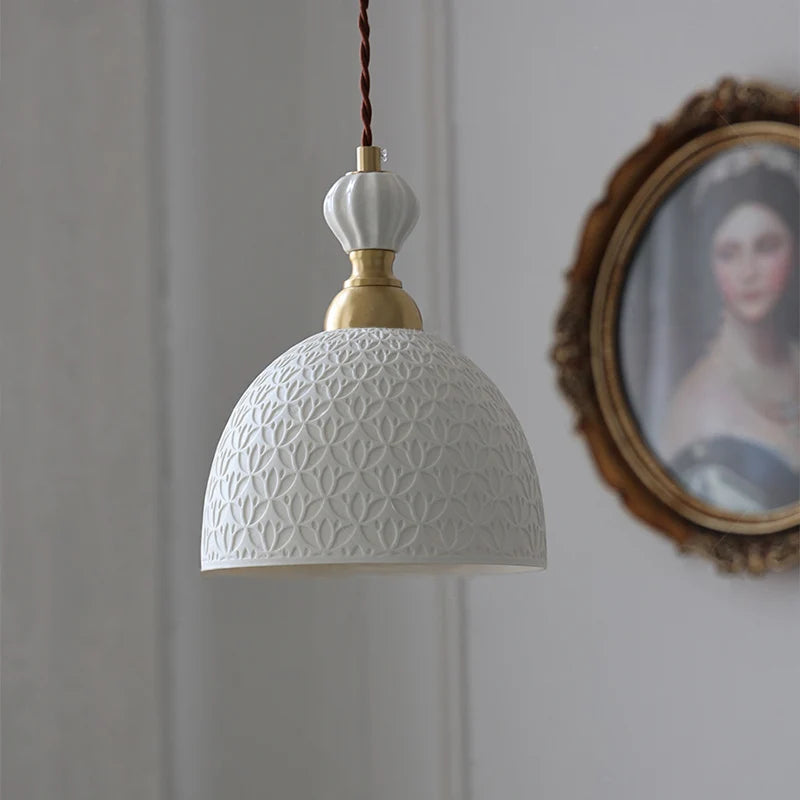 French Ceramic Hanging Lamps