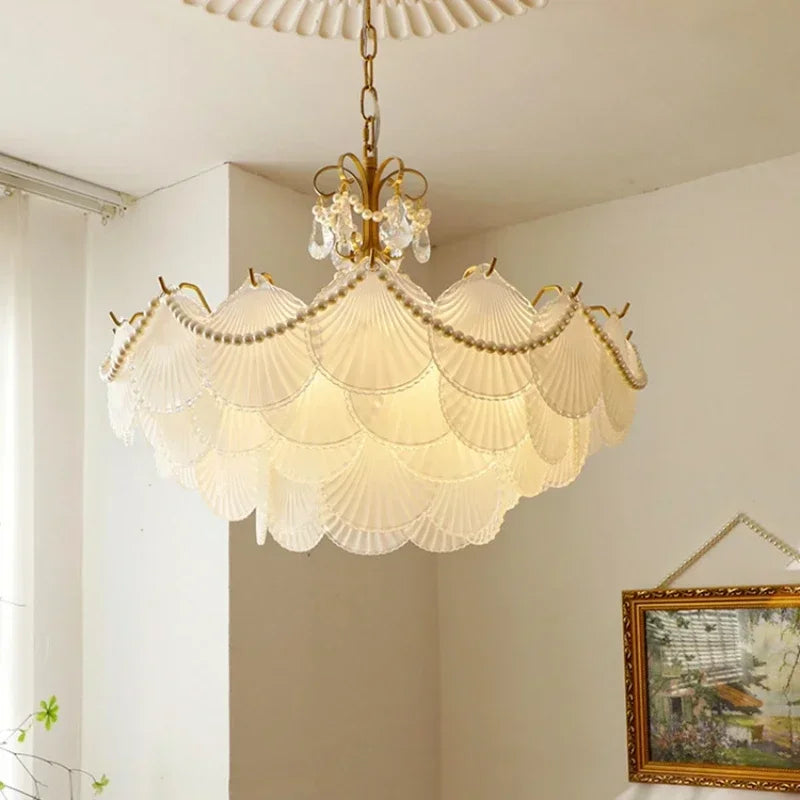 French Glass Pendant Chandelier