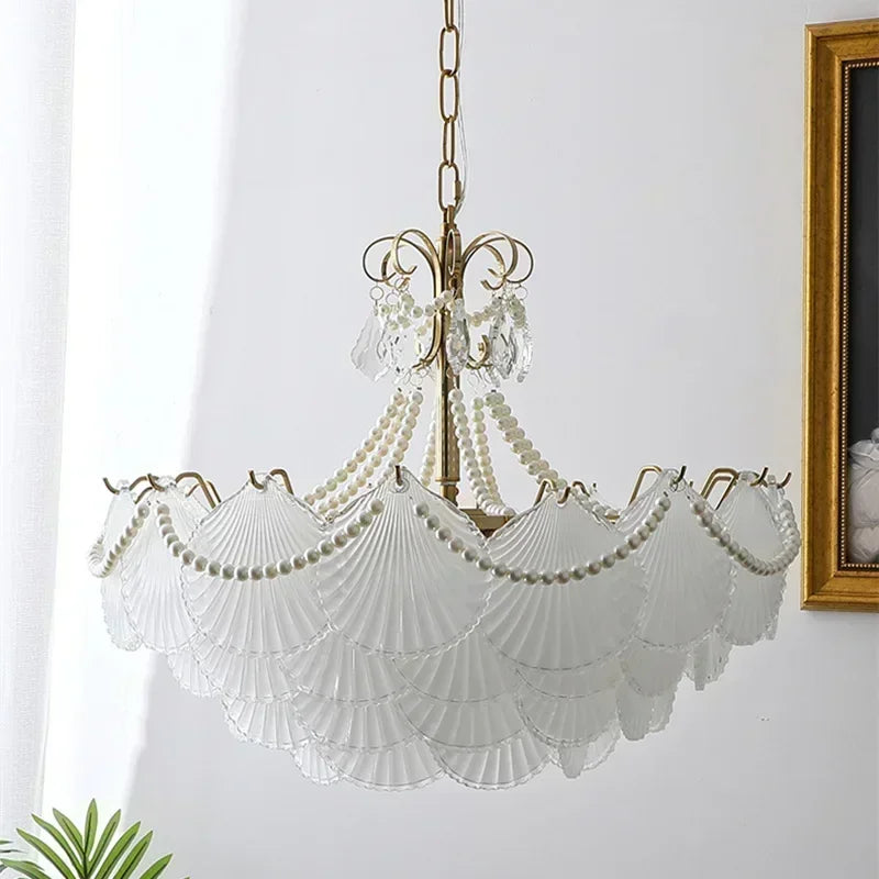 French Glass Pendant Chandelier