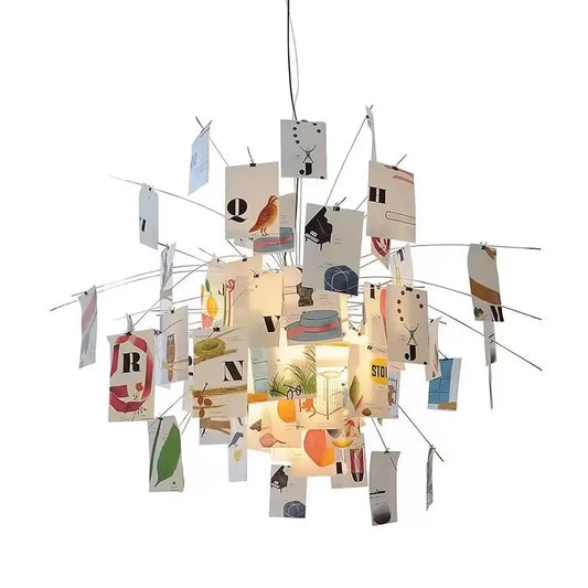 French Note Paper Chandelier