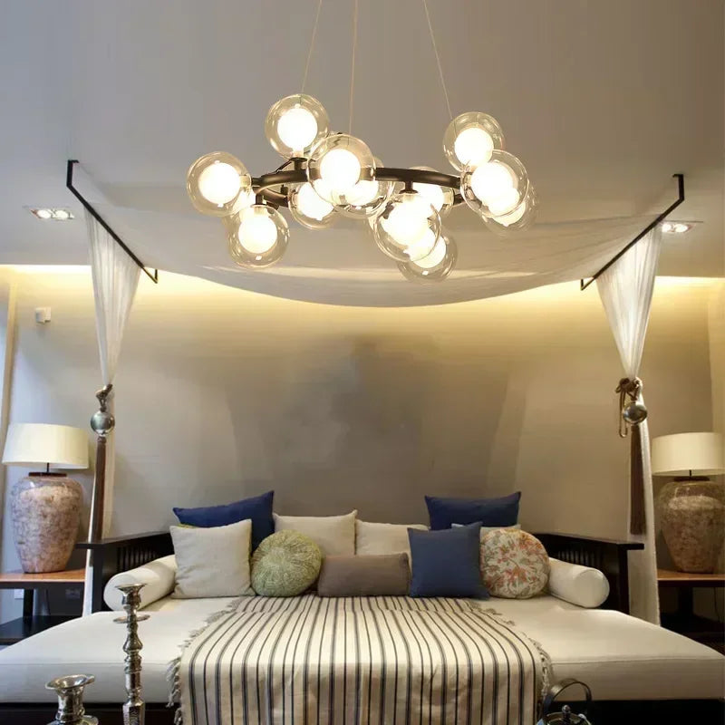 Glass Ball Chandelier Bedroom