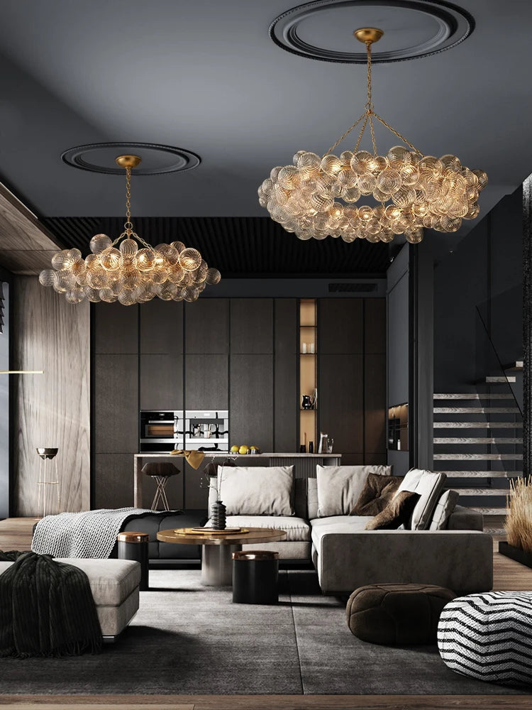 Glass Bubble Ceiling Chandelier Living Room