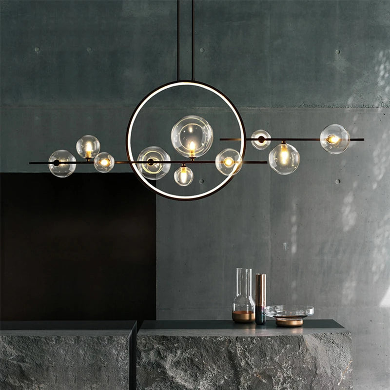 Glass Bubble Chandelier Dining Room