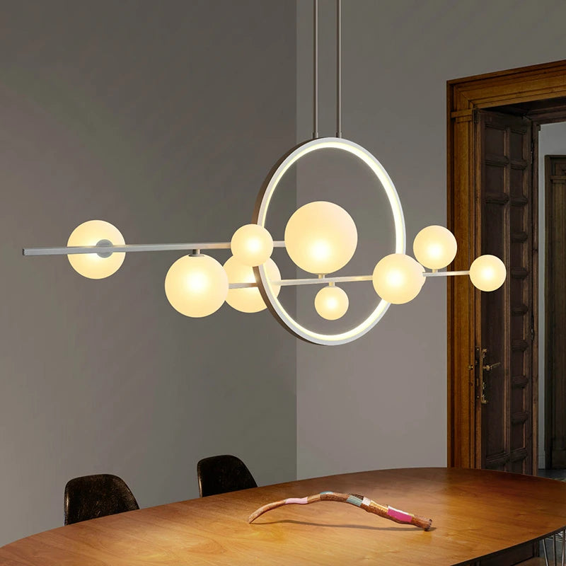 Glass Bubble Chandeliers Dining Room