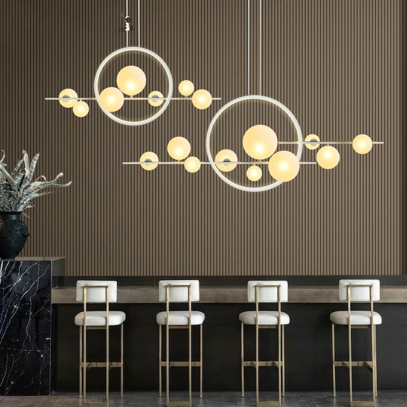 Glass Bubble Chandeliers Dining Rooms