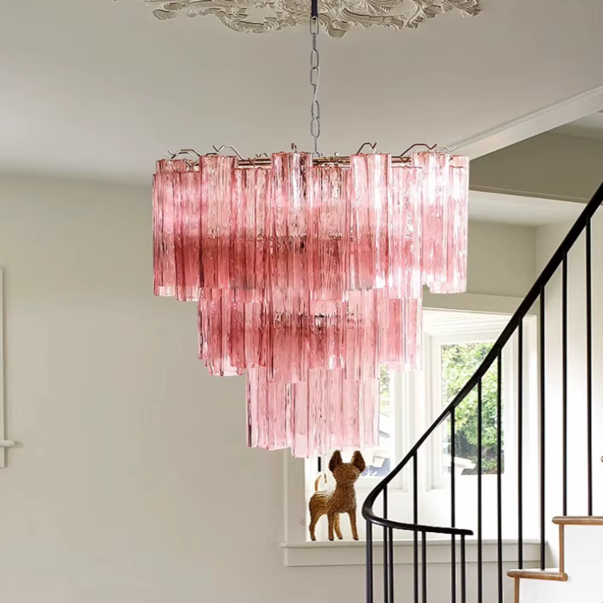 Glass Chandelier With Murano Glass