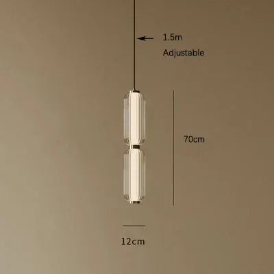 Glass Column Hanging Light 2 Sections