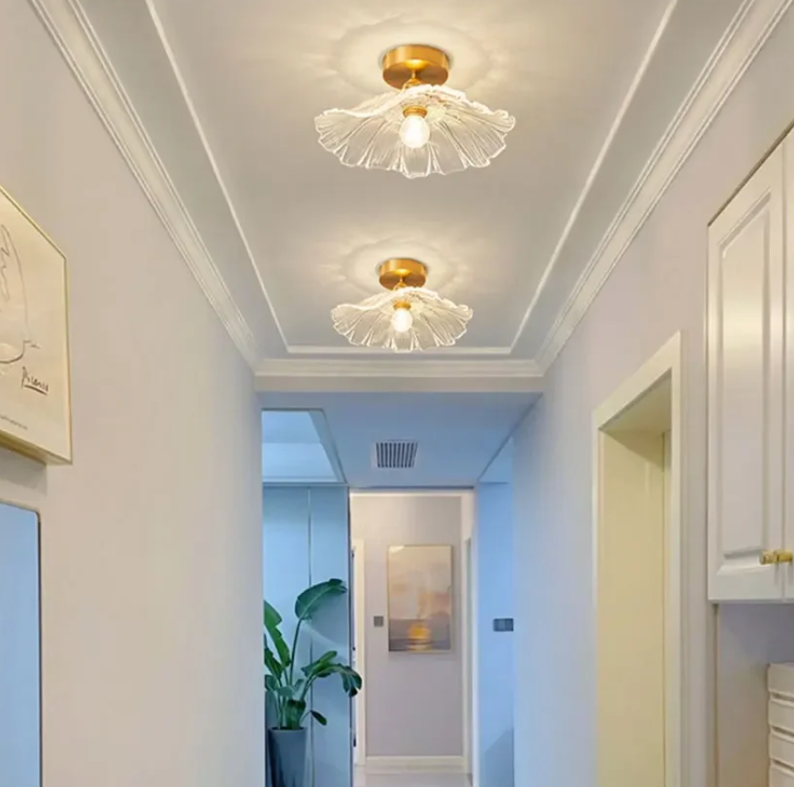 Glass Flower Ceiling Light Hallway