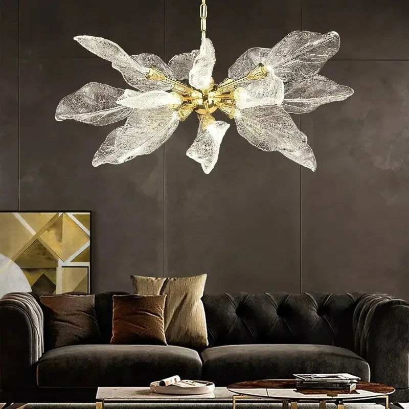 Glass Leaf Chandelier