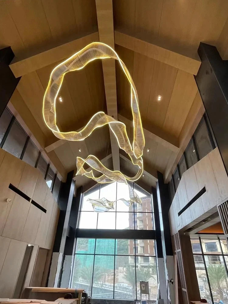 Glass Ribbon Ceiling Light Chandelier