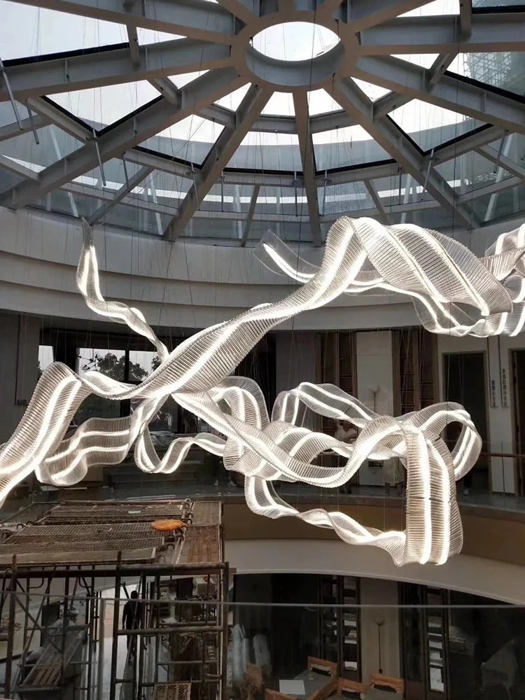 Glass Ribbon Ceiling Lights Chandelier
