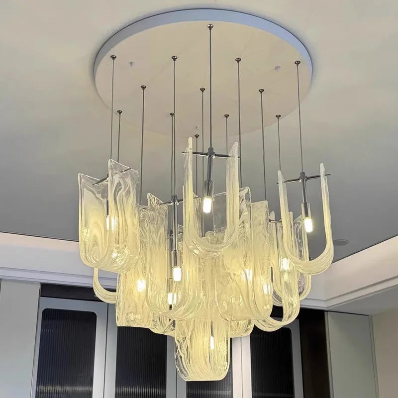 Glass Ribbon Chandelier Living Room