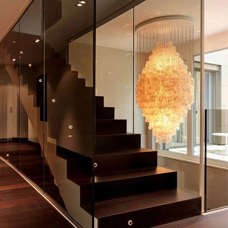 Glass Sea Shell Chandelier