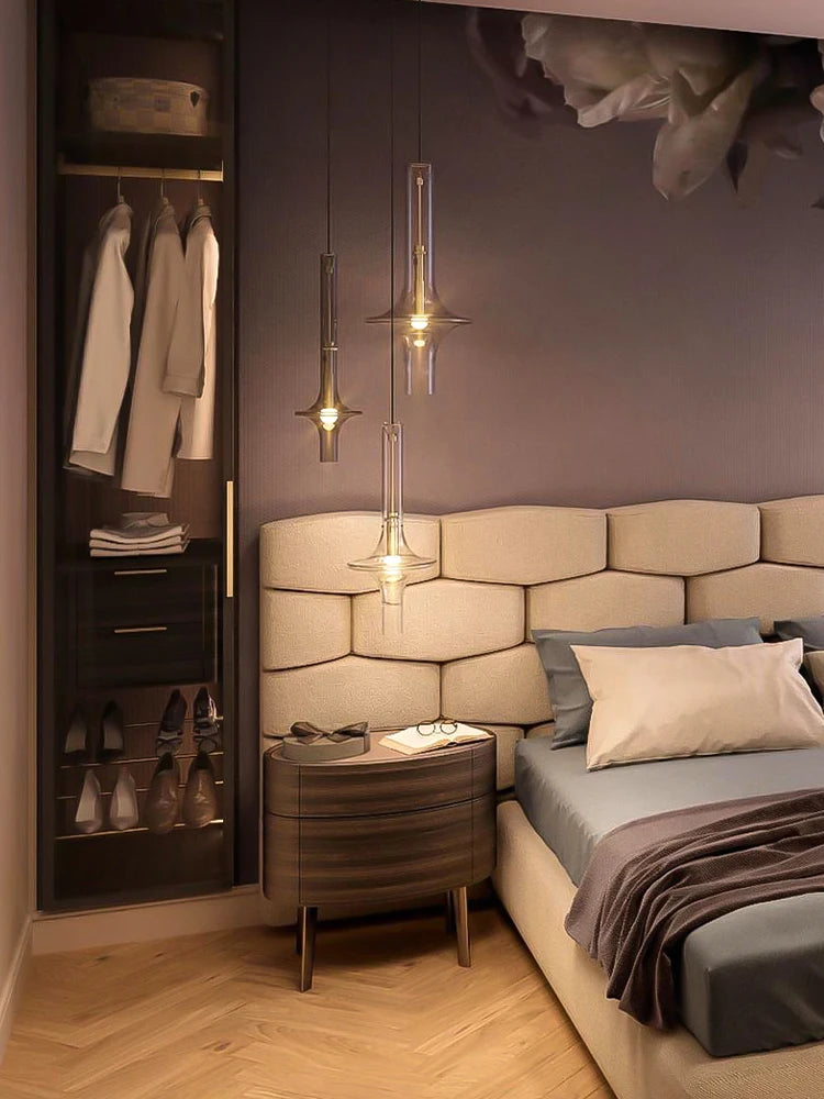 Glass Tube Pendant Light For Bedroom