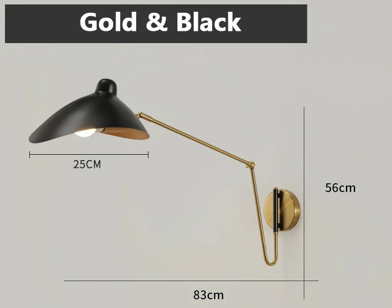 Gold Wall Light With Swing Arm