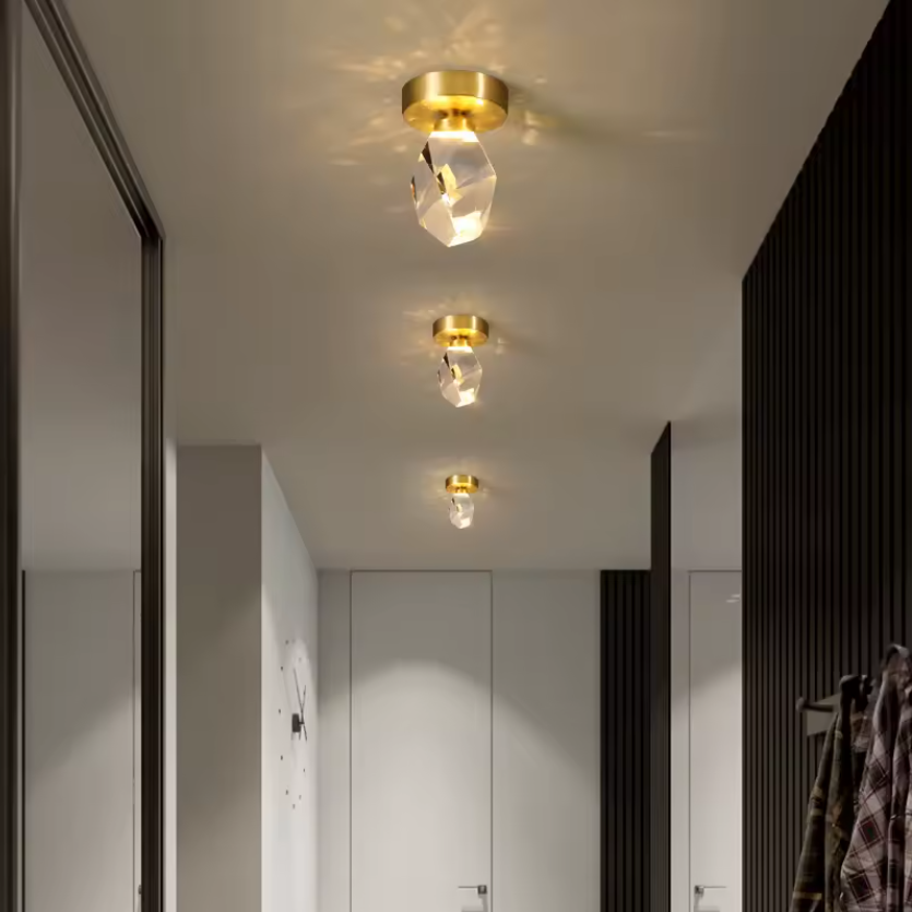 Gold Ceiling Lights With Crystal